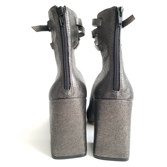 1.STATE Womens Makal Flared Heel Pumps Silver Shoe - Picture 10 of 12